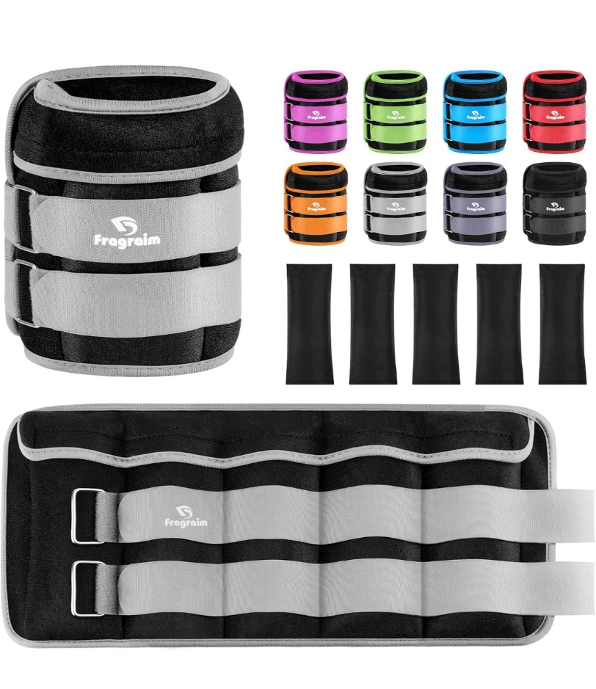 Pesas Tobillos Ajustables 1-1,5/2/3/4/5/6/8/10 kg Par con Pesas Extraíbles para Footing, Gimnasia, Aerobic, Fisioterapia