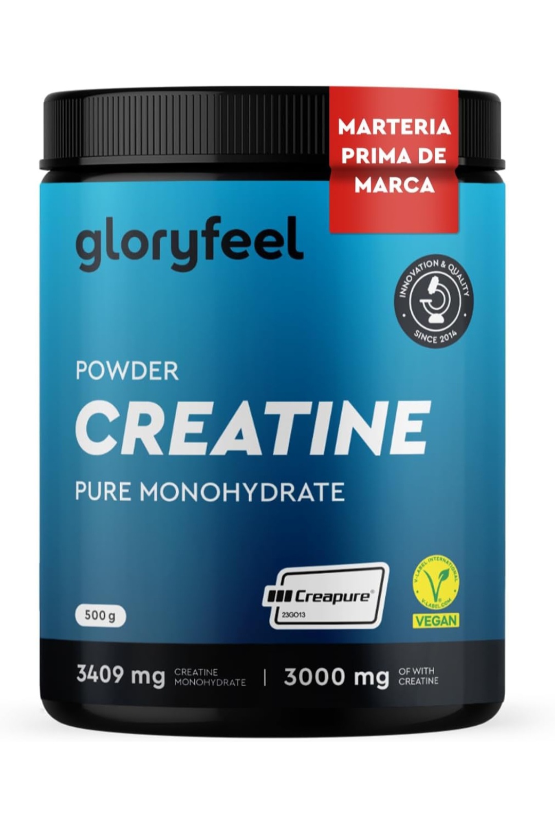 Creatina Monohidratada - Polvo Micronizado 99,99% puro - 147 porciones de Creatina Monohidrato, 3409mg por día - Materia prima de primera calidad - Sin aditivos