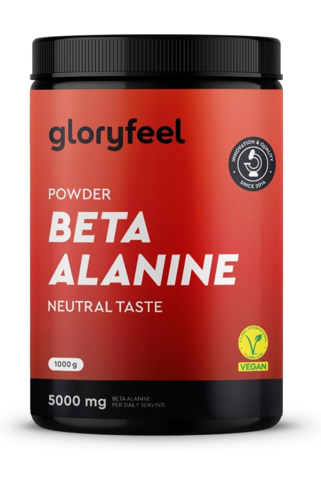Beta Alanina en polvo 1000g - 5000mg por porción - Pre Workout para 7 meses - Aminoácido vegano en alta dosis - Beta Alanina +99% Pura, sin aditivos y sabor neutro - Calidad probada en laboratorio
