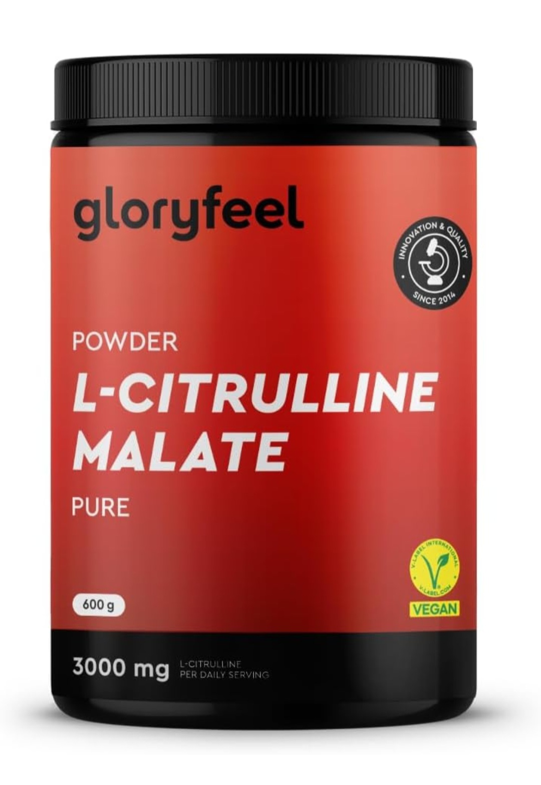L-Citrulina Malato 2:1 en Polvo 600g - Aminoácido Pre workout de alta dosis - 4800mg L Citrulina Malato - Óptima solubilidad y máxima pureza - Probado en laboratorio, vegano y sin aditivos